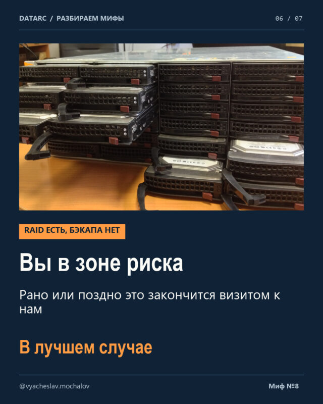 Миф 8. «RAID-массив – это и есть бэкап»