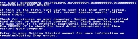 STOP 0x0000007B INACCESSIBLE_BOOT_DEVICE