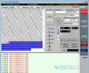 Диагностика поверхности диска на наличие бэд-блоков программой Victoria