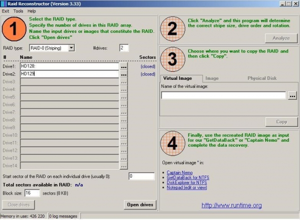 Интерфейс утилиты RAID Reconstructor