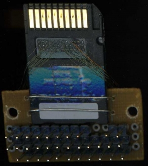 Подпайка к выводам микросхемы памяти (для microSD)
