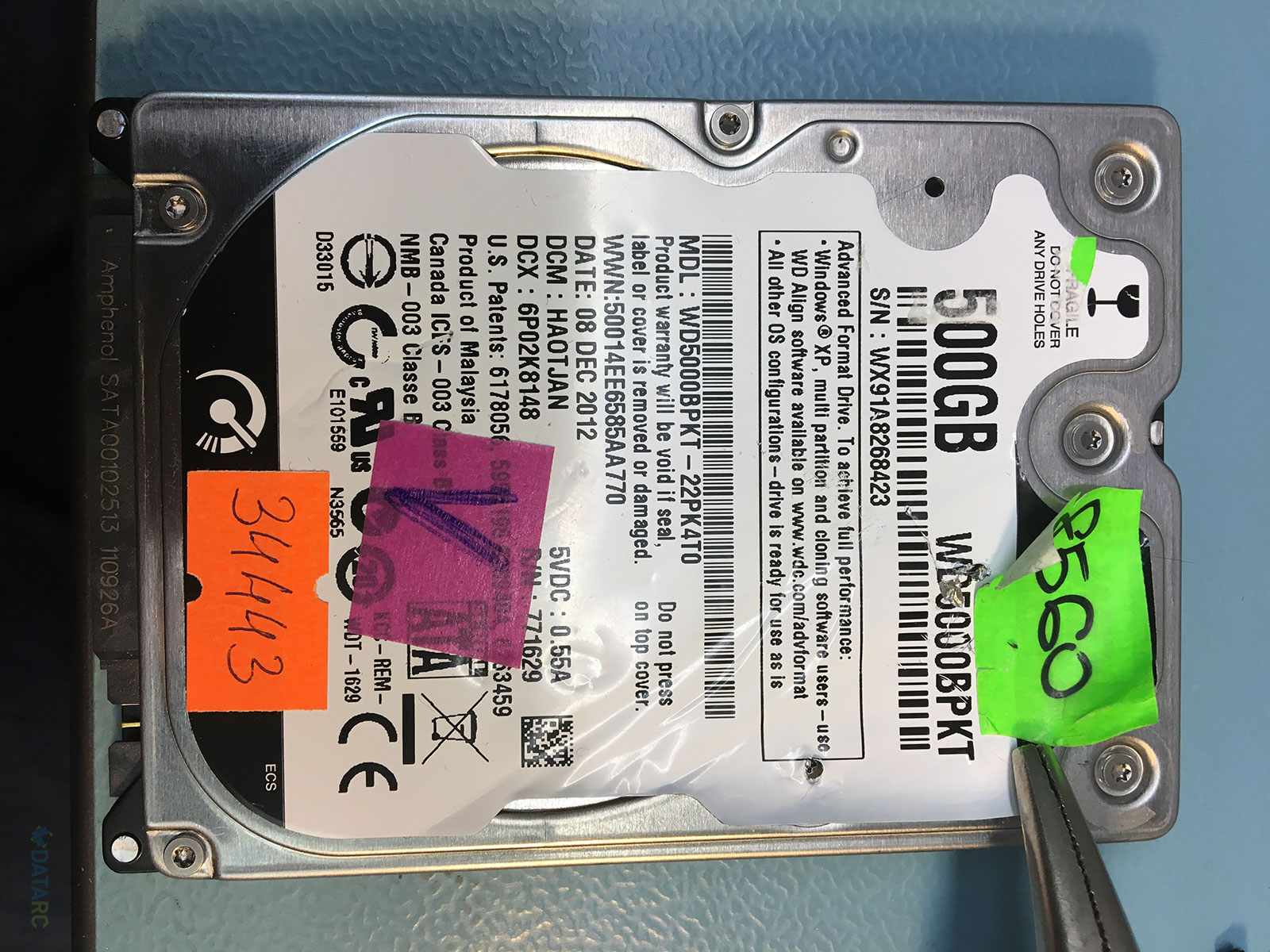 диск wd5000bpkt 22pk4t0 из ноутбука