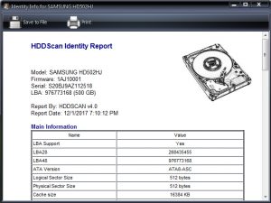 пример отчета в hddscan