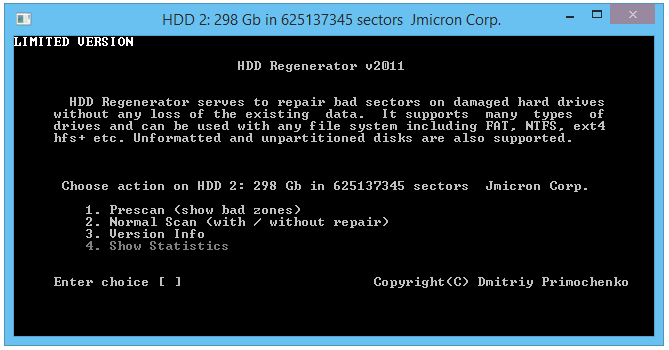интерфейс сканирования в hdd regenerator