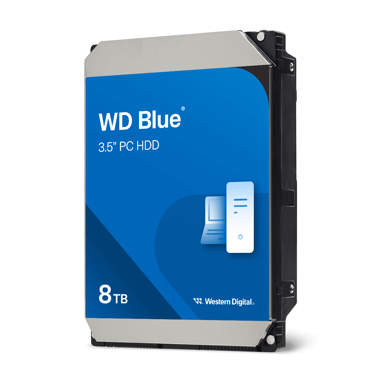 Официальное изображение Western Digital WD Blue 3.5in PC Hard Drive - 8TB; модель страницы — WD80EAAZ.
